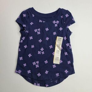 Toddler Girls Floral Short Sleeve T-Shirt Cat & Jack 12 Months
